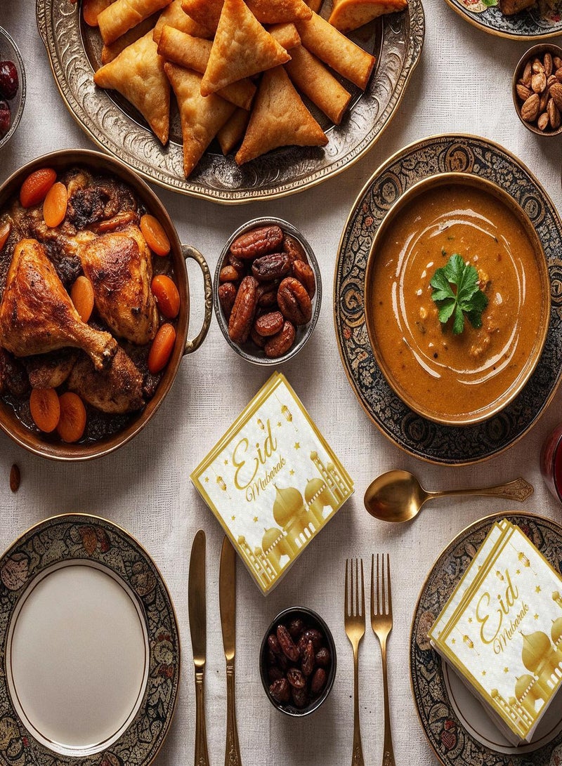 KatchOn Napkins Gold & White 40 pcs - Image 2